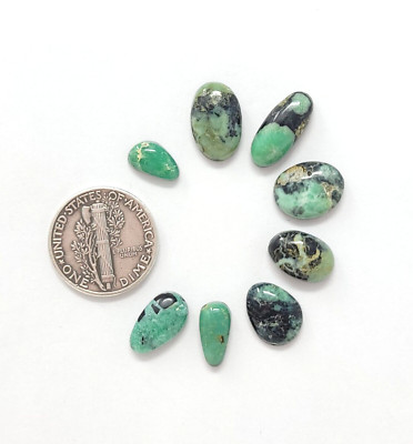 Natural Pixie Variscite Green Cabochon Lot Oval Free Form Shape 17.2 Carats
