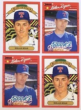 NOLAN RYAN 1990 DONRUSS KING OF KINGS 5,000 K’s ERROR LOT(4)