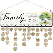 Birthday Gifts for Mom Grandma, Wooden Family Birthday Plaque A .Family Tree