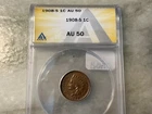 1908-S Indian Head Penny  AU50