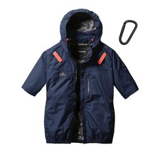 BURTLE AC2066 Giacca Ventilatore Aria Condizionata Navy XL Manica Corta Ventilatore Costruzione