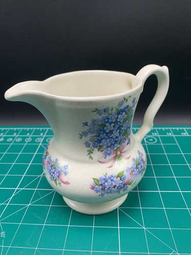 BURLEIGH IRONSTONE Staffordshire England Blue FLORAL Creamer - Picture 21 of 21