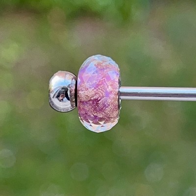 Echte echte Trollbeads facettierte Glasperle Rosa Genuss Glitzer Muttertag