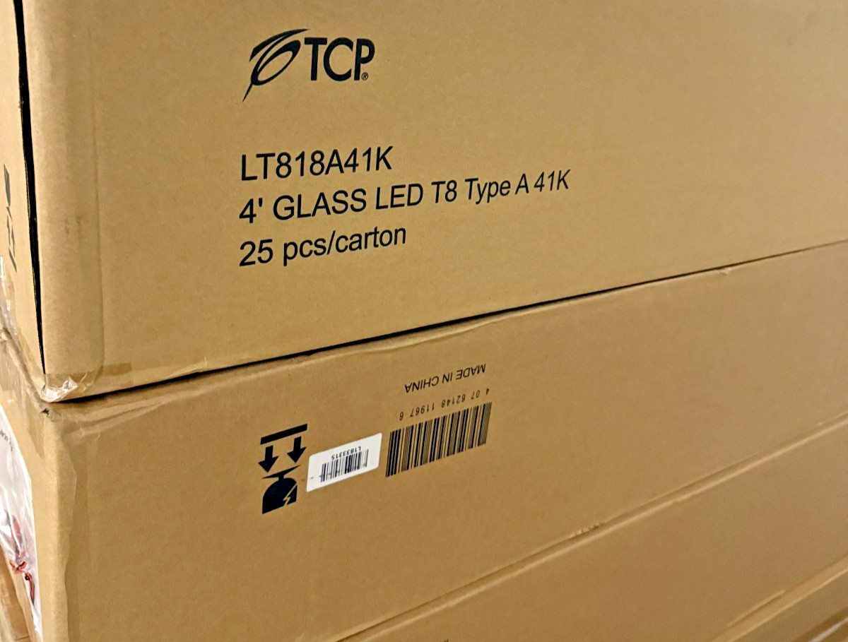 TCP LT818A41K 4' Glass LED T8 Tube Type A 4100K &mdash; 25 Pack (Full Box) -NEW