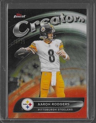 Topps Finest Aaron Rodgers Creators True Orange /25 Steelers CR-25