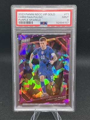 2023 Panini National VIP Gold - Christian Pulisic - Purple Sparkle /50 PSA 9