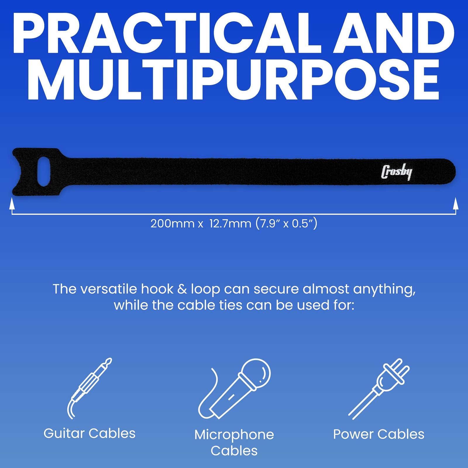 Pedalboard Grip Kit - 10 Feet of Heavy Duty Hook & Loop Tape Plus 6 Reusable ...