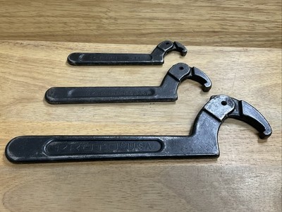 Lot Of 3 PROTO Adjustable Hook Spanner Wrench C471, C472, C474 Made In USA 
