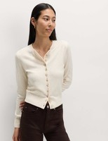 Marks & Spencer Womens Crew Long sleeved Cardigan in Vanilla - M&S