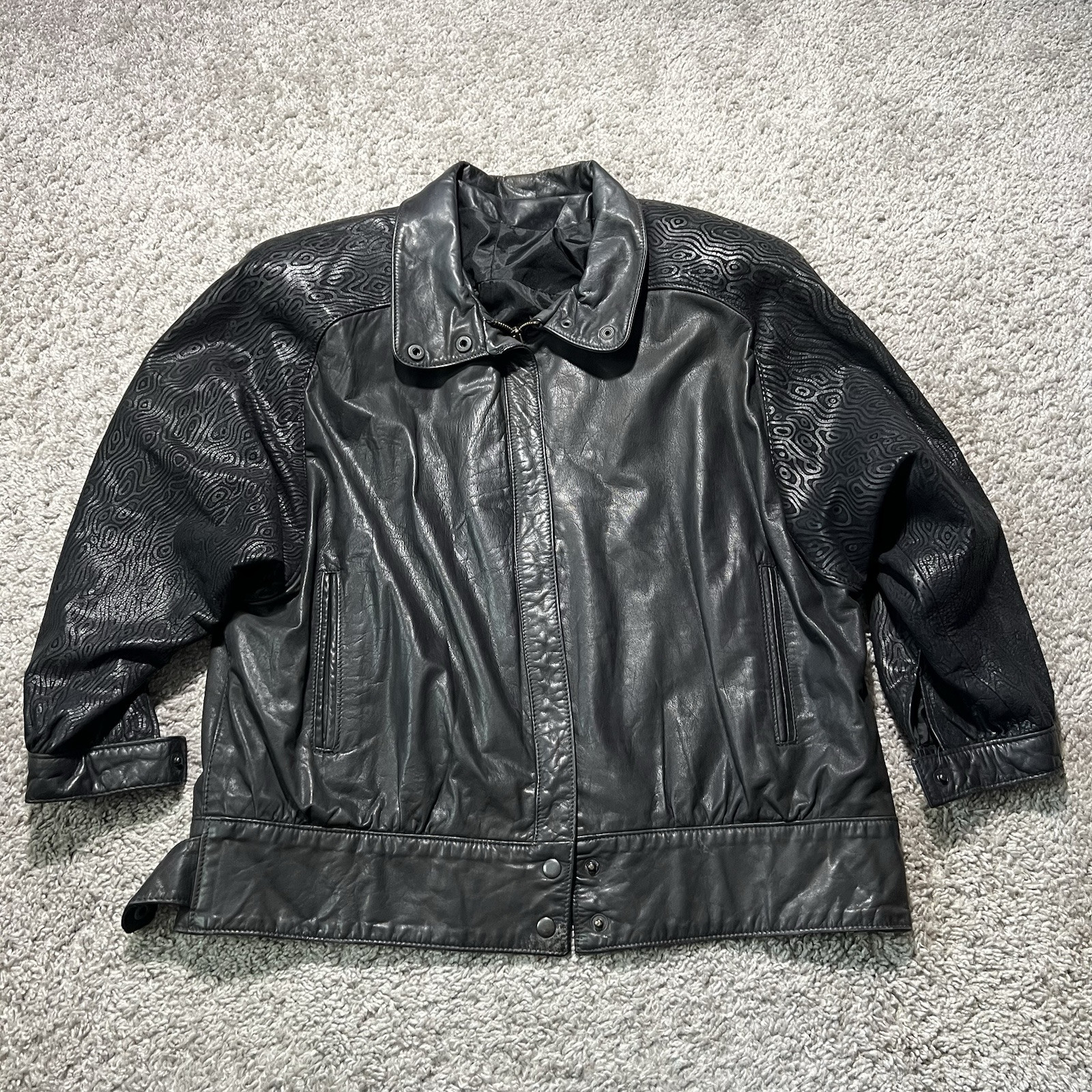 コリジャン 80s 90s ビンテージ 80s Vintage AVANTI Leather Multi Colored Jacket Womens Medium