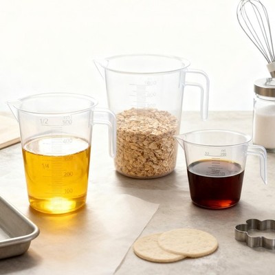 Multi-Purpose Measuring Cup Set - 1/2/4 Cup BPA-Free Unbreakable Plastic - St...