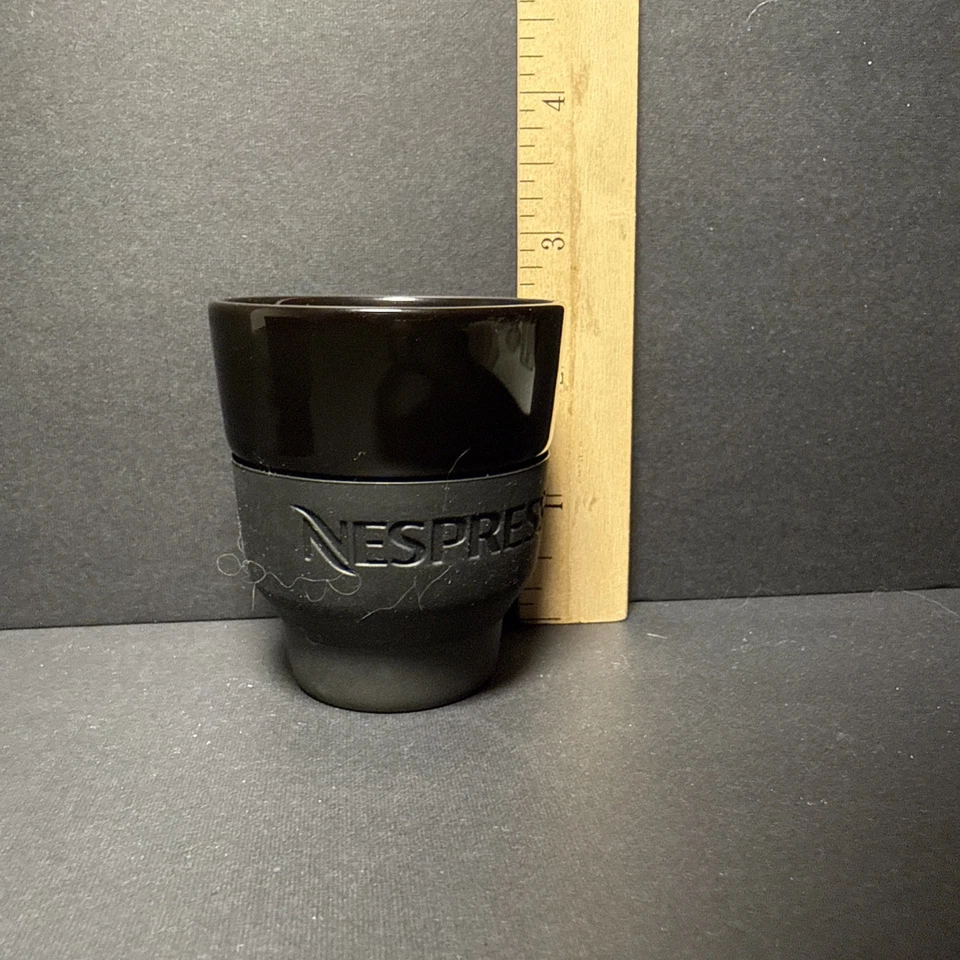 Set Of 4 Nespresso Touch Geckeker Michels Black Sleeve Espresso Cups - Image 3 of 4