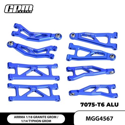 GPM Alloy 7075 Front & Rear Suspension Arms Set ARRMA 1/18 Granite Grom Typhon