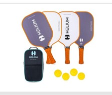 Helium Pickleball Paddles Set of 4 USAPA Certified Graphite Fiberglass Gray