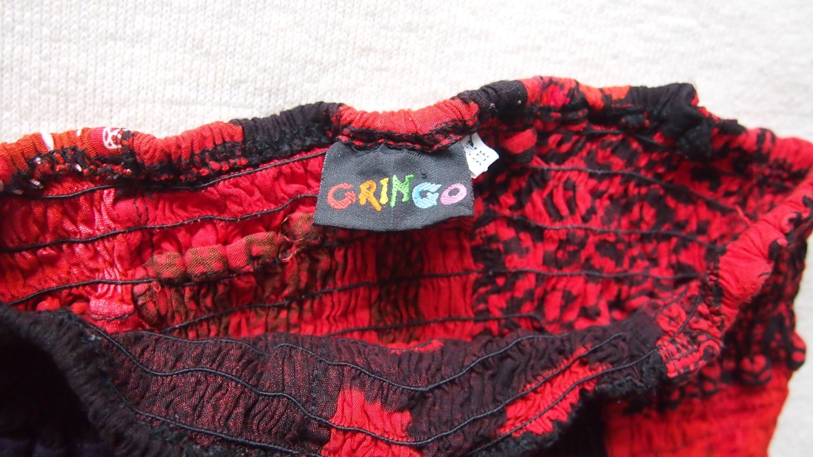 Red Black Patchwork Pointed Halterneck Dress Skir… - image 7