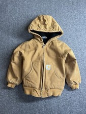 Y2K Carhartt Canvas Jacket Children XXS 4 Duck Flannel Lined Workwear Insulated