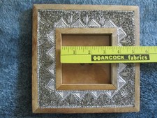 Beautiful silver beaded  wood picture frame made in India Never used