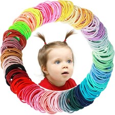 400PCS Multicolor Hair Ties, No Crease Elastic Ponytail Holders, 2CM Finger Hair