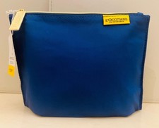 L'Occitane Blue Zipped Beauty Pouch Make Up Bag NEW