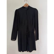 Reformation Ottessa Little Black Dress Mini Wrap High Neck Evening Party Small