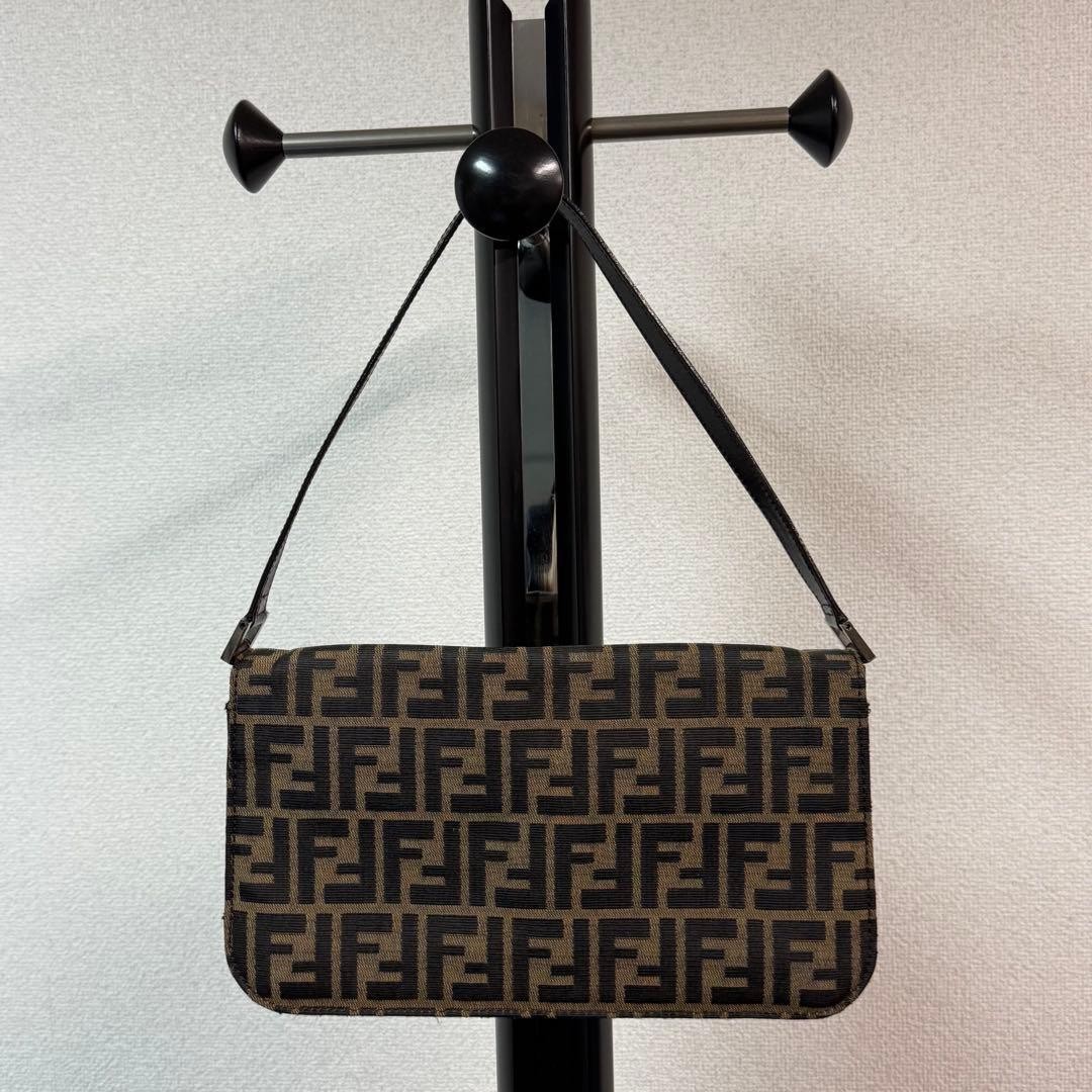 FENDI Zucca Mamma Baguette One Shoulder Bag Canvas Leather Brown Logo From Japan thumbnail 5
