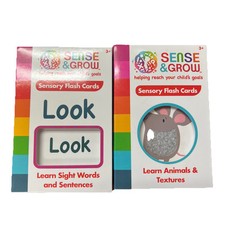 Sense  Grow Sensory Flash Cards 2 Sets Animals And Textures-sight Words