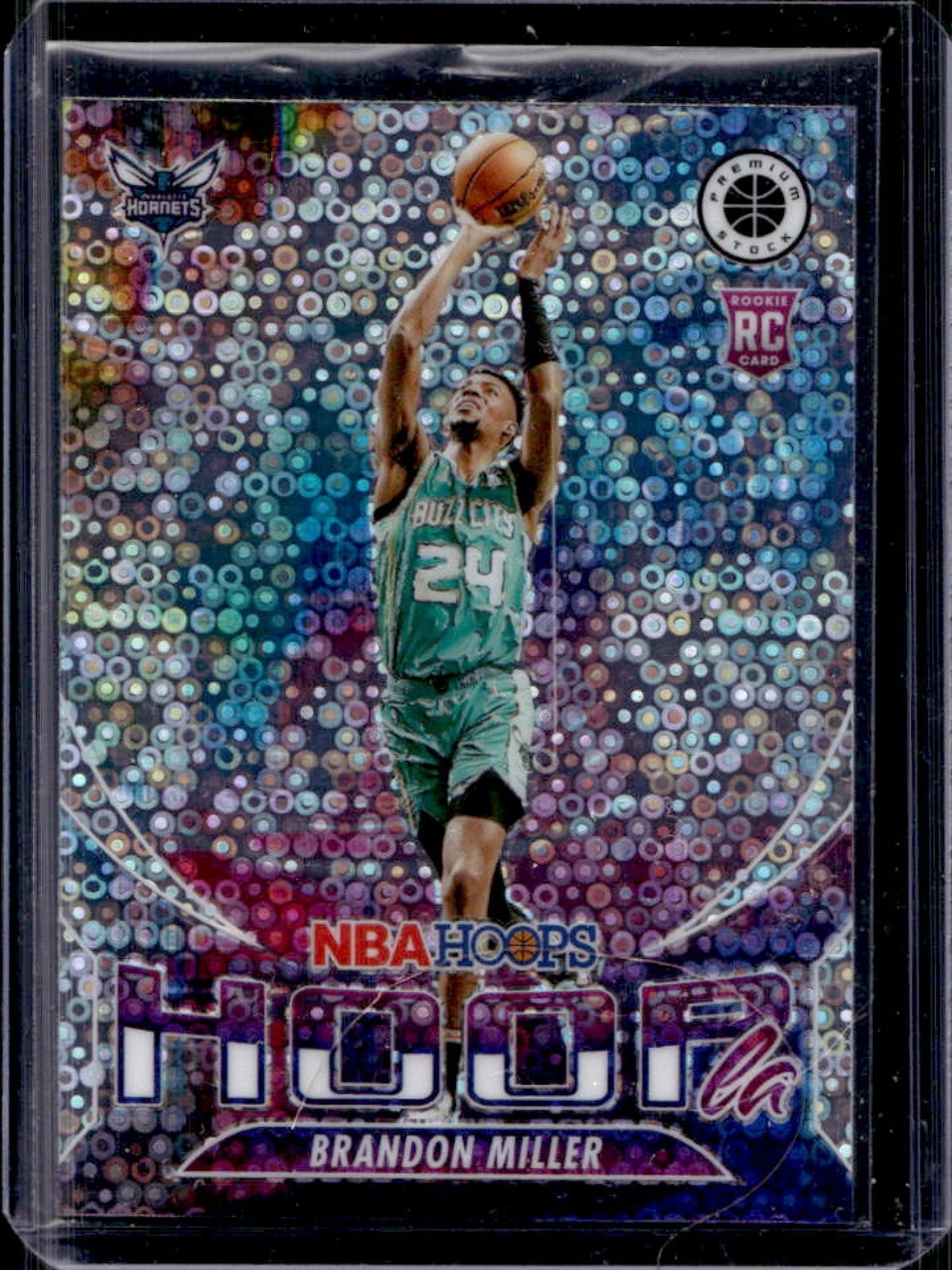 2023-24 Hoops Premium Stock Brandon Miller Hoopla RC Disco Prizm #3