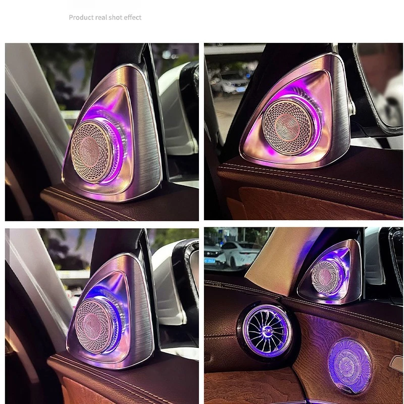 Altavoz tweeter giratorio 4D luz ambiental 64 colores para Mercedes-Benz A C E S GLC Foto 3 de 4