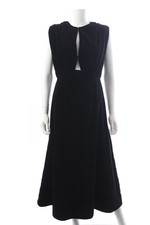Emilia Wickstead Annalise Velvet Midi Dress / Black