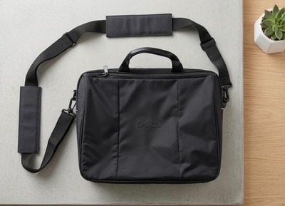 Schwarze Laptop-Computertasche der Marke Dell mit Schultergurt Aktentasche Stil