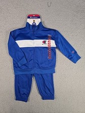 Champion Toddler Boys 2-Piece Active Track Set Size 18 Months Blue and White