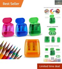 Durable 4-Pack Manual Pencil Sharpeners in Transparent Design - Easy Clean