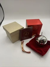 NEW RARE 2020 WALLACE 50TH EDITION SILVER PLATED SLEIGH BELL BALL ORNAMENT