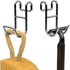 Shower Caddy Hanging Basket Shelf with Hooks for Towel Loofah Robe Sponge Razor