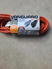Set of 2 25 ft. x 16/3 Gauge Indoor Outdoor Extension Cord Orange