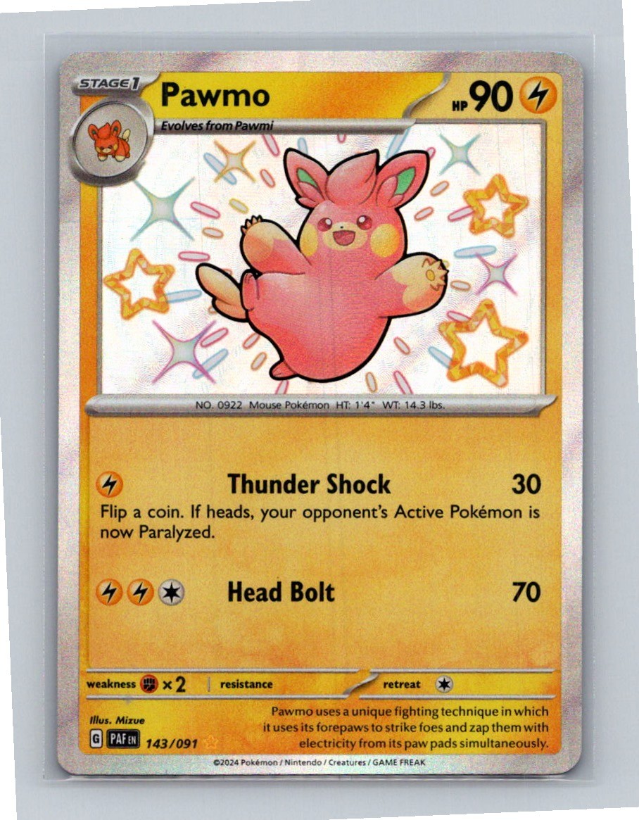 Pawmo Shiny Rare SV: Paldean Fates 143/091 NM