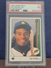 1989 Upper Deck Ken Griffey Jr. RC Rookie Baseball Card #1 Mariners HOF PSA 7