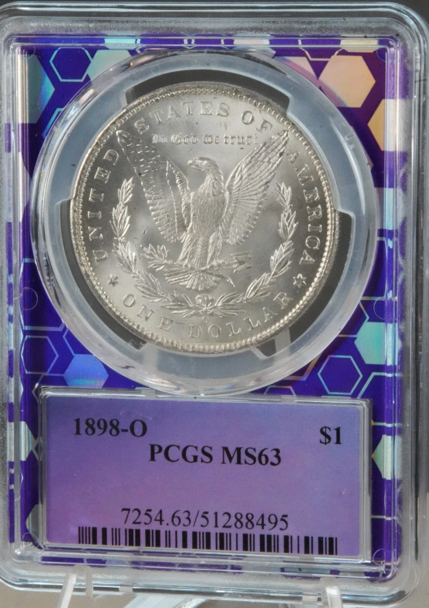 Uncirculated MS 63 Graded 1898 Year Morgan US Dollars (1878-1921