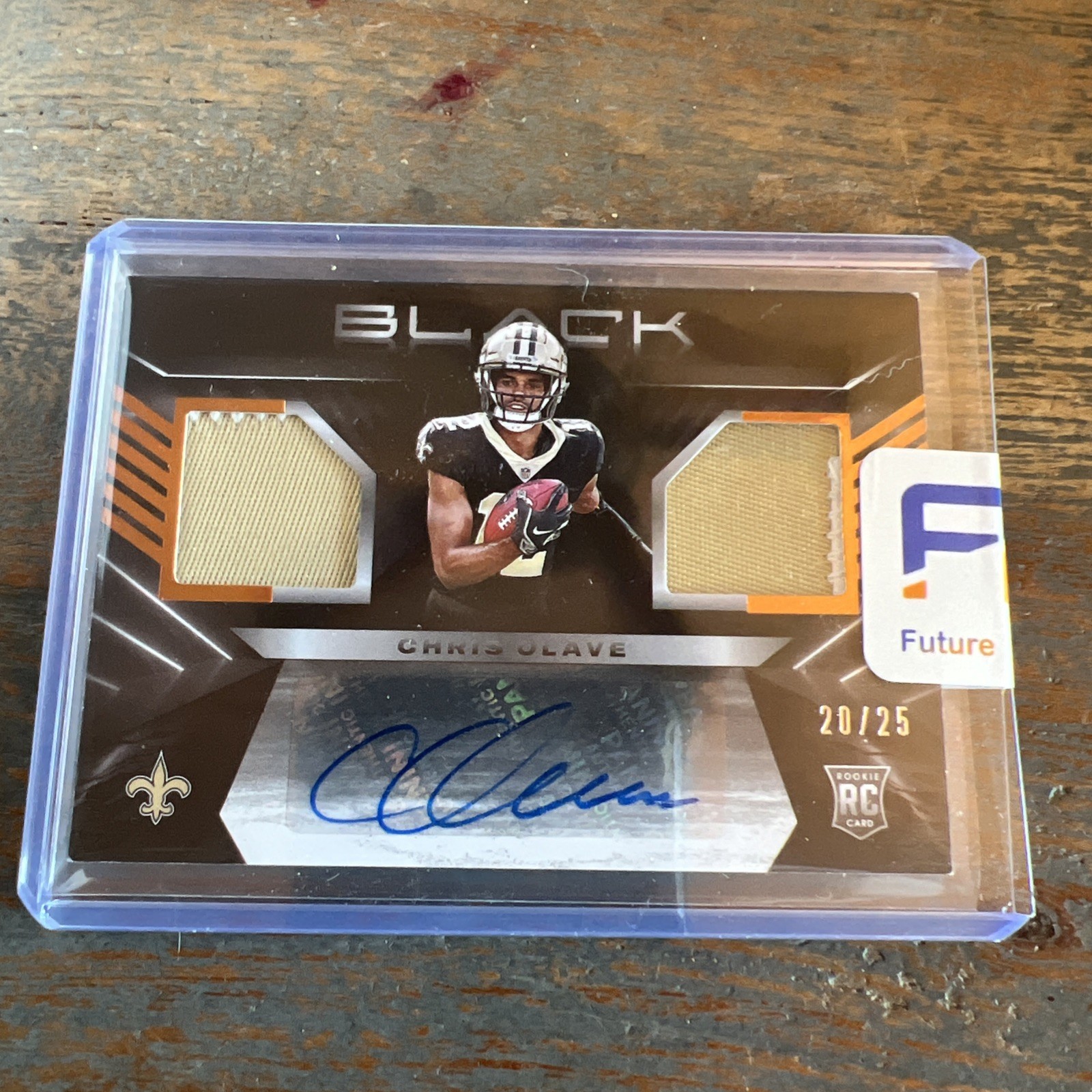 Chris Olave Panini Black Rookie Signature Materials #RSMCOL Copper