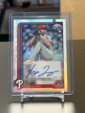 2025 Topps Chrome Max Lazar - Refractor Rookie Auto /499 #RA-ML -Phillies RC