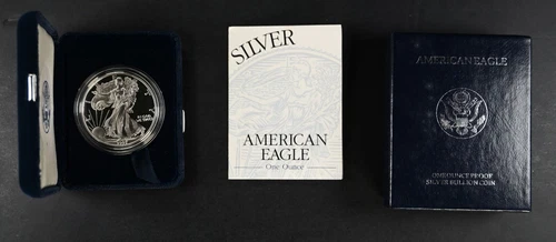 1997 American Eagle 1 Troy Ounce Proof Silver $1 Dollar Bullion Coin W/Cert&Case