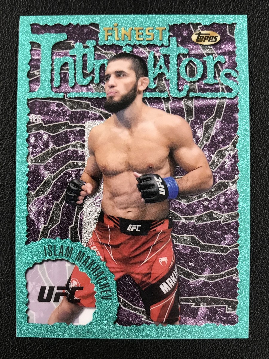 2024 Topps Finest UFC Islam Makhachev Intimidators Aqua Glitter