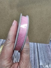 Stampin UP PRETTY IN PINK BORDERED RIBBON 3/8 INCH APPROX 10 YARDS FULL ROLL
