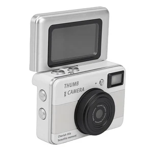 (White)Digital Keychain Camera 4K 68MP With 1.47in Flip Screen Selfie Camera