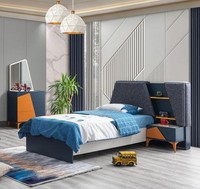 Jugendzimmer Set Blau Bett Nachttisch Kommode Kinder Top-QualitäT MöBel Modern