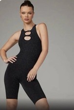 Savage X Fenty Black Shimmer Double Knit Romper Size L
