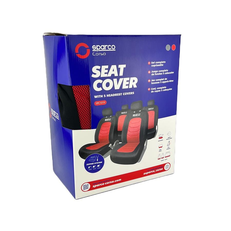 Sparco Seat Cover Set Black/ Red SPC1019RS