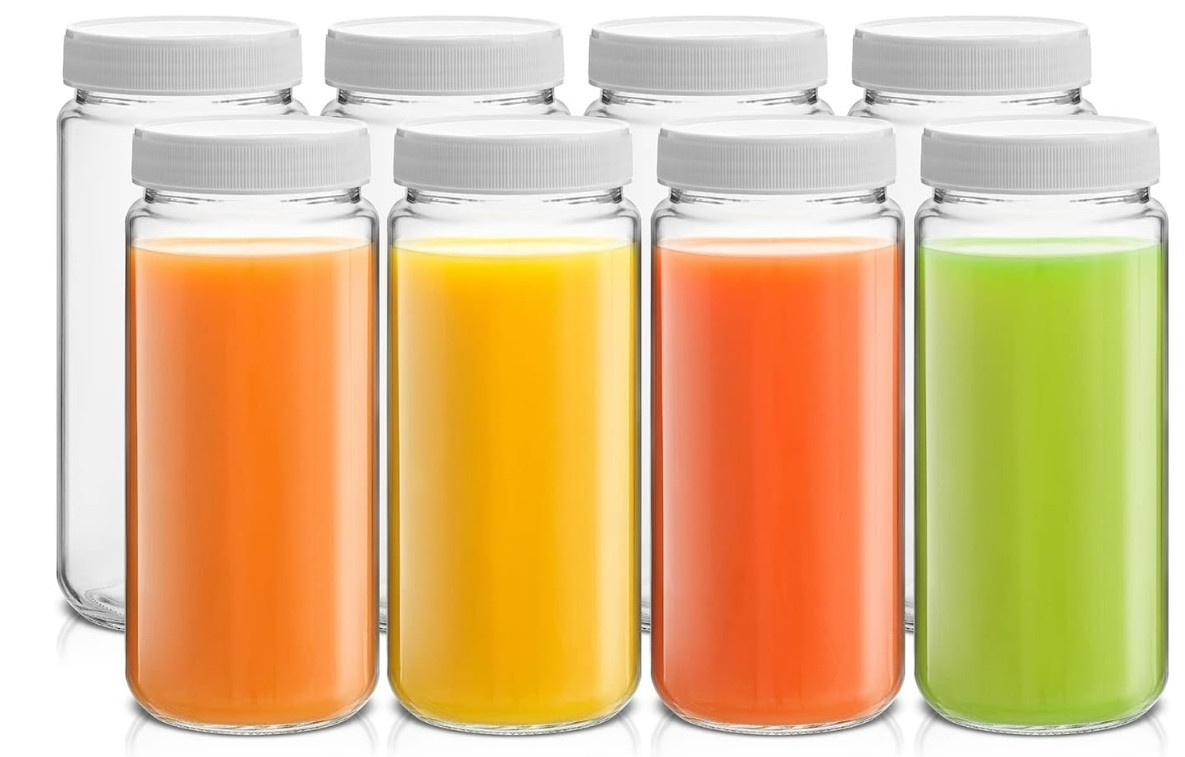 With Caps.  Juicing Bottles With Lids
