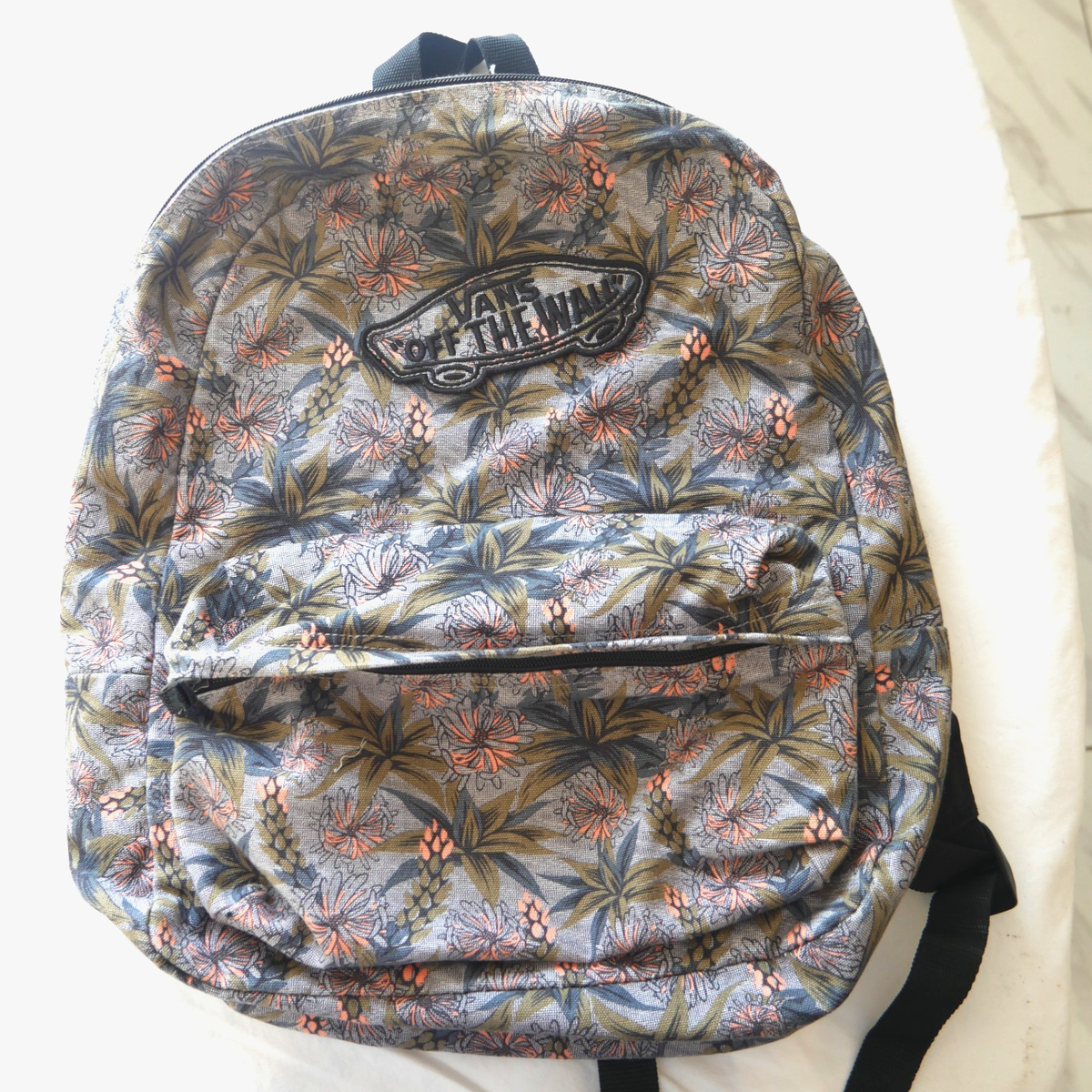 VANS Off the Wall Backpack -palm tree tropical Realm Black Floral