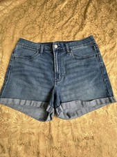 Old Navy Wow Shorts Womens 12 Blue Denim High Rise Cuffed Med Wash Preowned